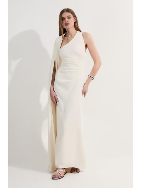 KAREN MILLEN Soft Tailored Cape Sleeve Maxi Dress