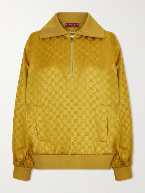 GUCCI Satin-jacquard track jacket Yellow