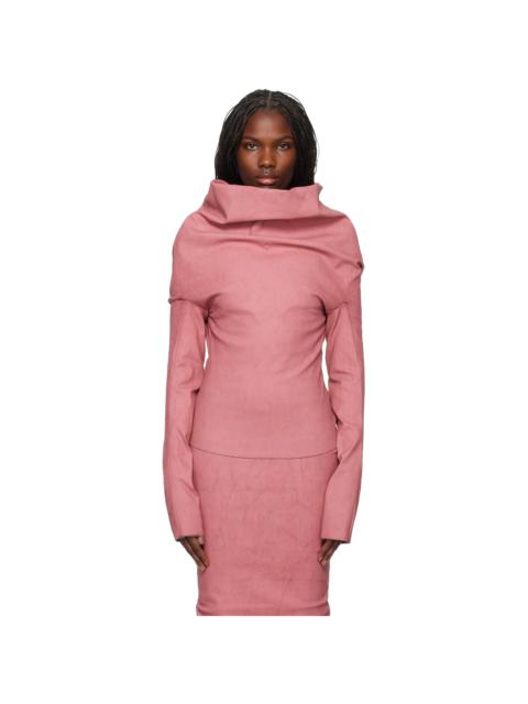 Rick Owens Pink Porterville Draped Blouse