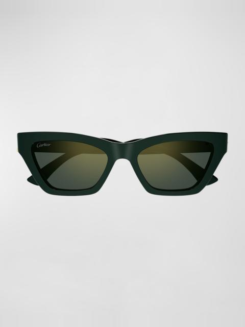 Cartier Logo Acetate Cat-Eye Sunglasses