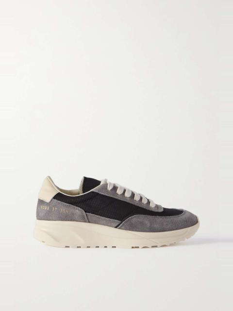 Track 80 leather-trimmed suede and ripstop sneakers