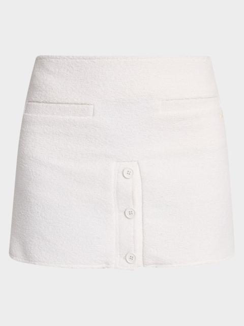 courrèges Buttoned Tweed Mini Skirt