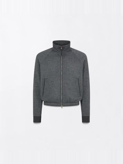 TOM FORD HERRINGBONE FUNNEL NECK ZIP THROUGH