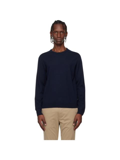 BOSS Navy Slim-Fit Merino-Wool Sweater