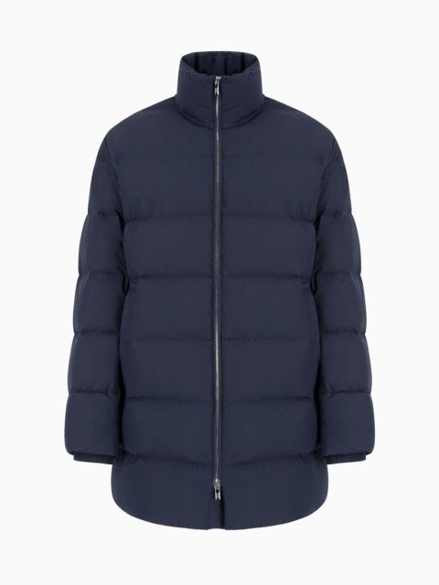 Oversized, quilted nylon, full-zip puffer jacket