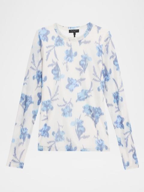 rag & bone Yana Printed Mesh Top