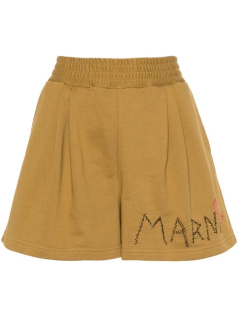 Marni logo-embroidered track shorts