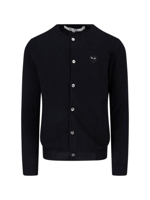 Comme des Garçons PLAY BLACK WOOL CARDIGAN COMME DES GARCONS PLAY