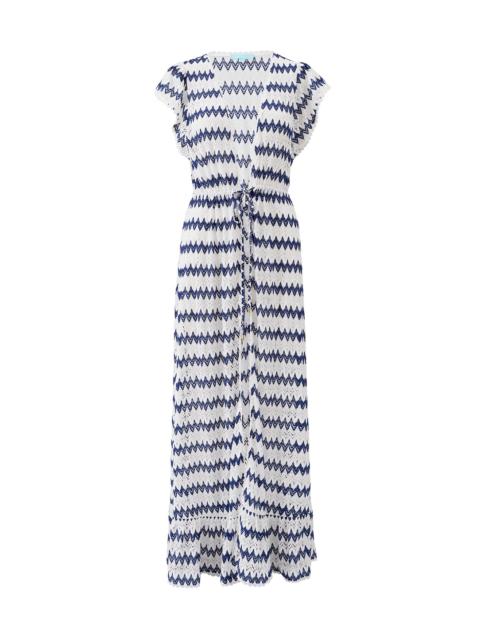 MELISSA ODABASH STEVIE WHITE/MARINE KAFTAN