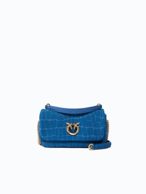 PINKO MINI LOVE BAG CLICK SOFT HORIZONTAL CROSSBODY BAG IN CROCODILE-PRINT LEATHER