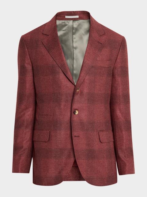 Brunello Cucinelli Men's Plaid Wool-Cashmere Single-Breasted Sport Coat