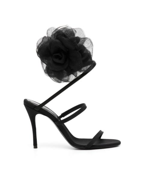 MAGDA BUTRYM Spiral organza-flower sandals
