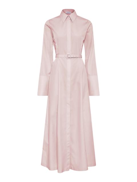 GABRIELA HEARST Carmina Belted Cotton Maxi Shirt Dress light pink