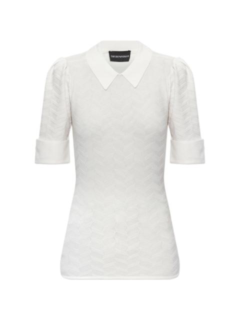 EMPORIO ARMANI collared pattern sweater