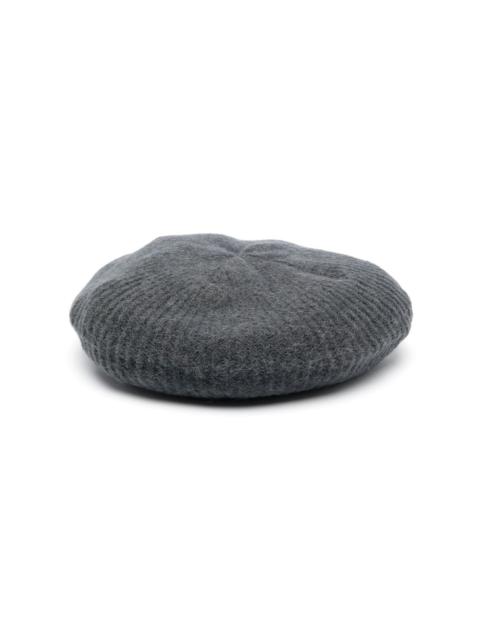 GANNI logo-patch felted beret