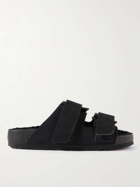 + TEKLA Uji Shearling-Lined Suede Sandals