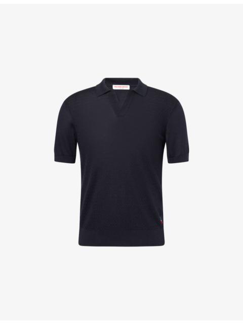 ORLEBAR BROWN Horton Semi-Sheer Cotton-Silk Blend Knitted Polo Shirt