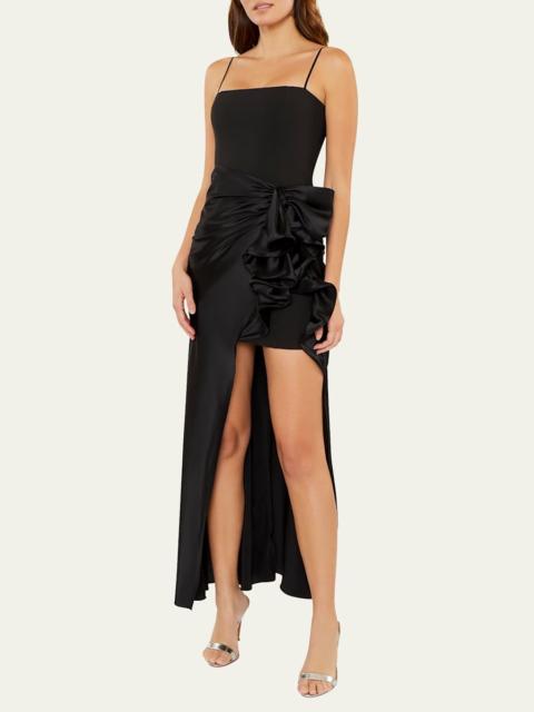 Cinq à Sept Drina Sleeveless Satin Wrap Gown