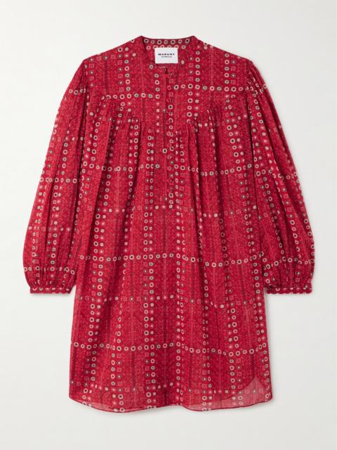 Isabel Marant Étoile Melinda Printed Organic Cotton-voile Mini Dress