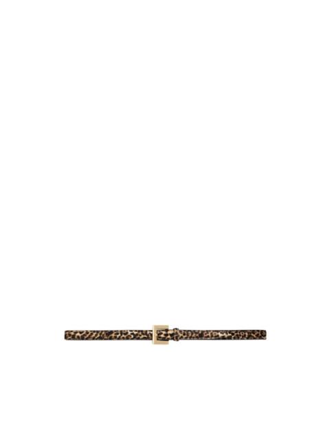 ANINE BING leopard-print square-buckle belt
