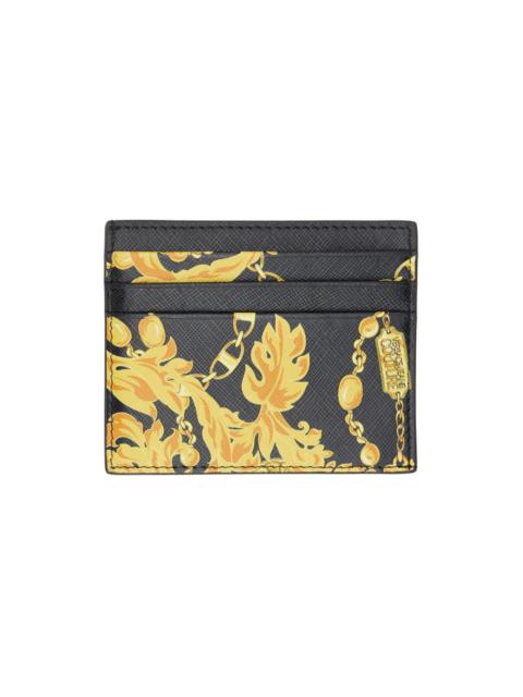 VERSACE JEANS COUTURE Black Chain Couture Card Holder