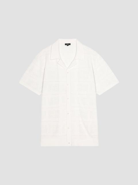 Rails Men's Yates Cotton-Linen Knit Camp Shirt - White
