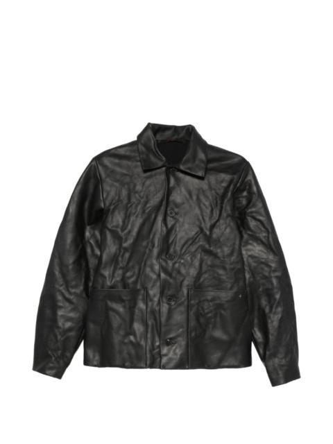 M.A+ button-up leather jacket