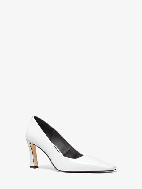 MICHAEL KORS Darrah Crackled Patent Leather Pump