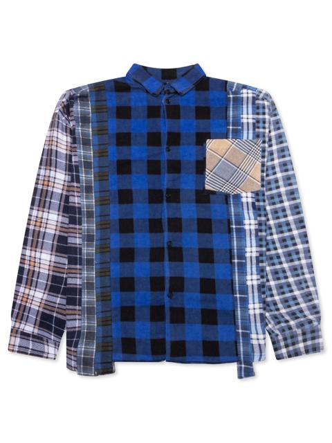 NEEDLES 7 CUTS WIDE FLANNEL SHIRT - ASSORTED