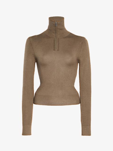 BRANDON MAXWELL The Paxton Half Zip Sweater