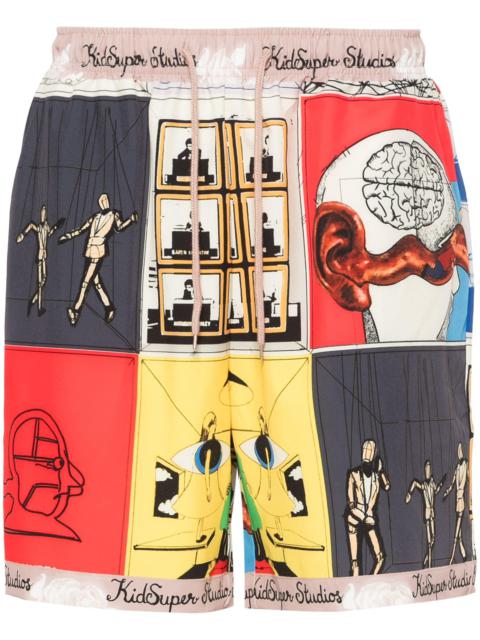 KidSuper graphic-print deck shorts