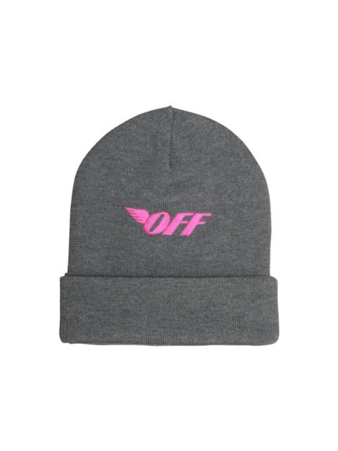 Off-White OFF-WHITE Logo Embroidered Beanie Medium Grey/Fuchsia