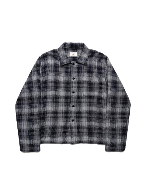 Original Madras Trading Co. Shirt Jacket (Blue in Green Fit) - Black White Check Chevron Weave