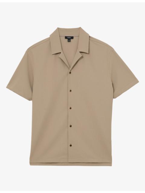 REISS River Stretch-Textured Cuban Woven Shirt