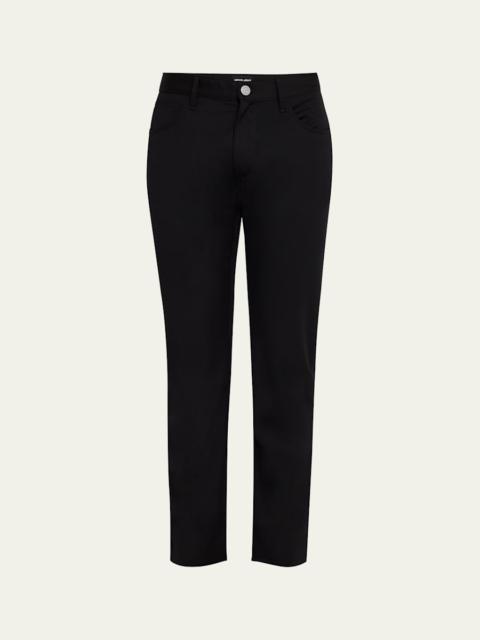 GIORGIO ARMANI Men's Wool Twill 5-Pocket Pants