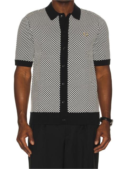 Fred Perry Chequrboard Button Thru Shirt