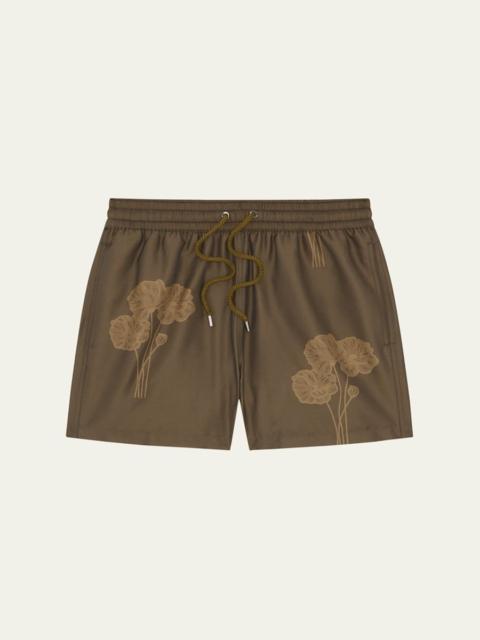 FRESCOBOL CARIOCA Men's Floral-Print Jacquard Swim Shorts