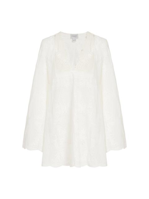 GIAMBATTISTA VALLI Embroidered Voile Mini Dress white