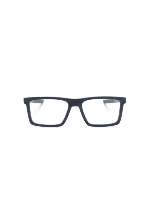 Prada logo-engraved rectangle-frame glasses
