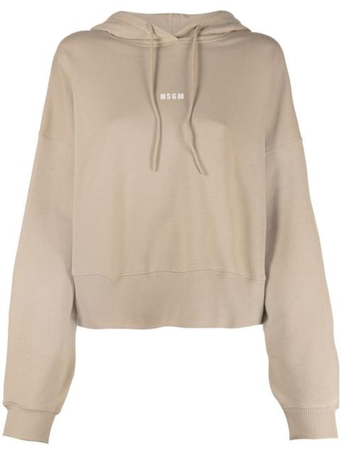 logo-print drawstring hoodie