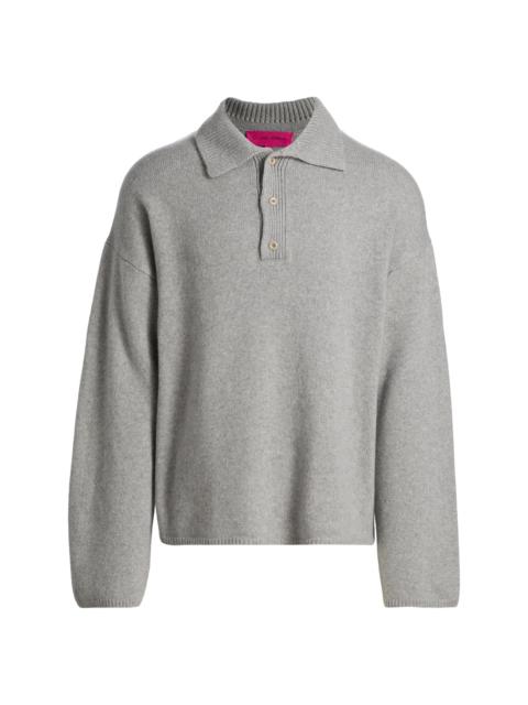 The Elder Statesman Men's Dume Cashmere Rugby Sweater - Silver