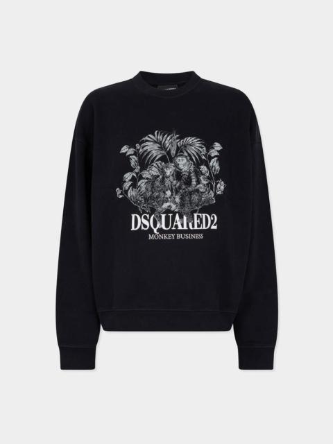 DSQUARED2 MONKEY BUSINESS RELAX FIT CREWNECK