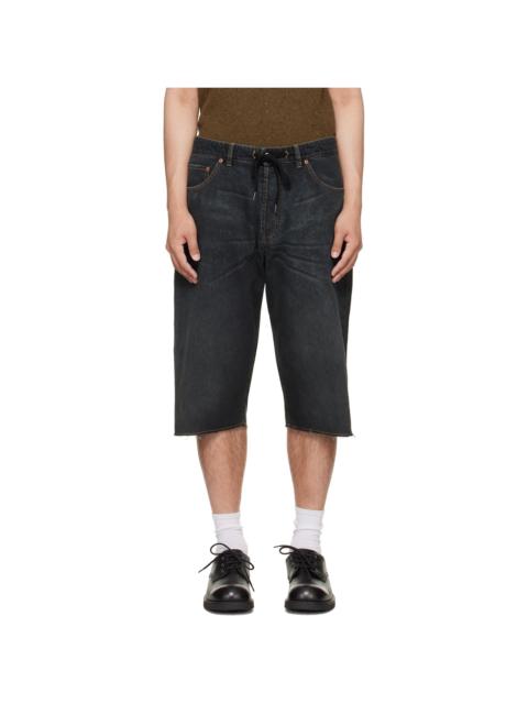MM6 Maison Margiela Navy Drawstring Denim Shorts