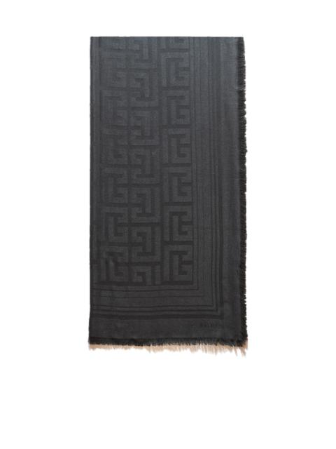 Balmain Viscose scarf with Balmain monogram pattern