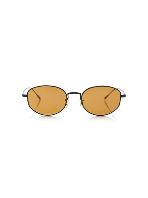 Oliver Peoples Estra Round-Frame Titanium Sunglasses orange