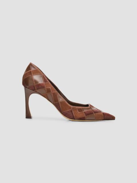 ALEXANDRE BIRMAN Women's Annelise 85MM Leather-Calf Hair Pumps - Brown