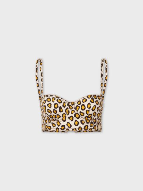 rabanne LEOPARD PRINTED BRA IN COTTON