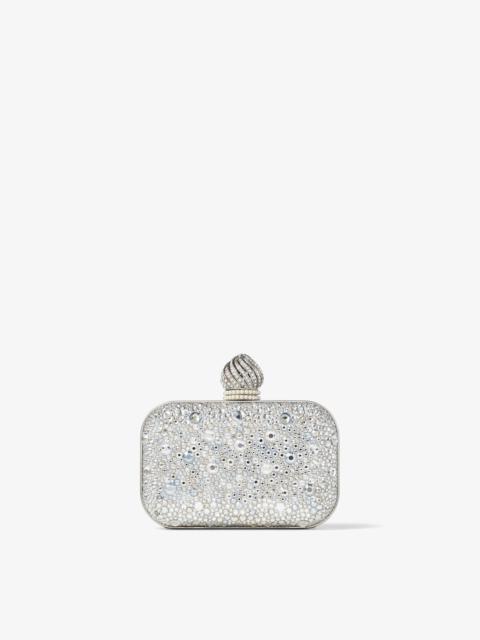 JIMMY CHOO Micro Cloud
Crystal Suede Mini Bag with Crystal Dome Clasp