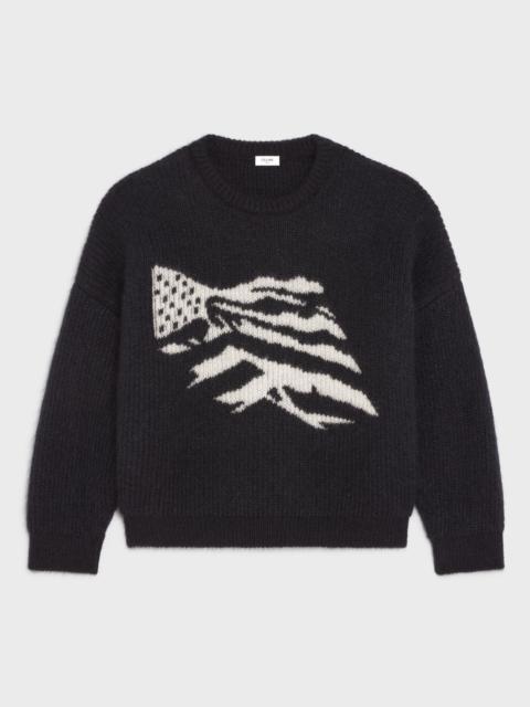 CELINE BOXY FLAG SWEATER IN MOHAIR