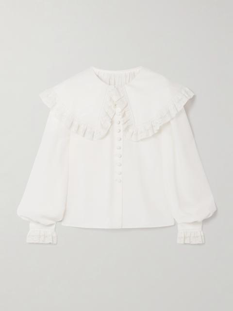 Chloé Lace-trimmed Organic Silk Blouse